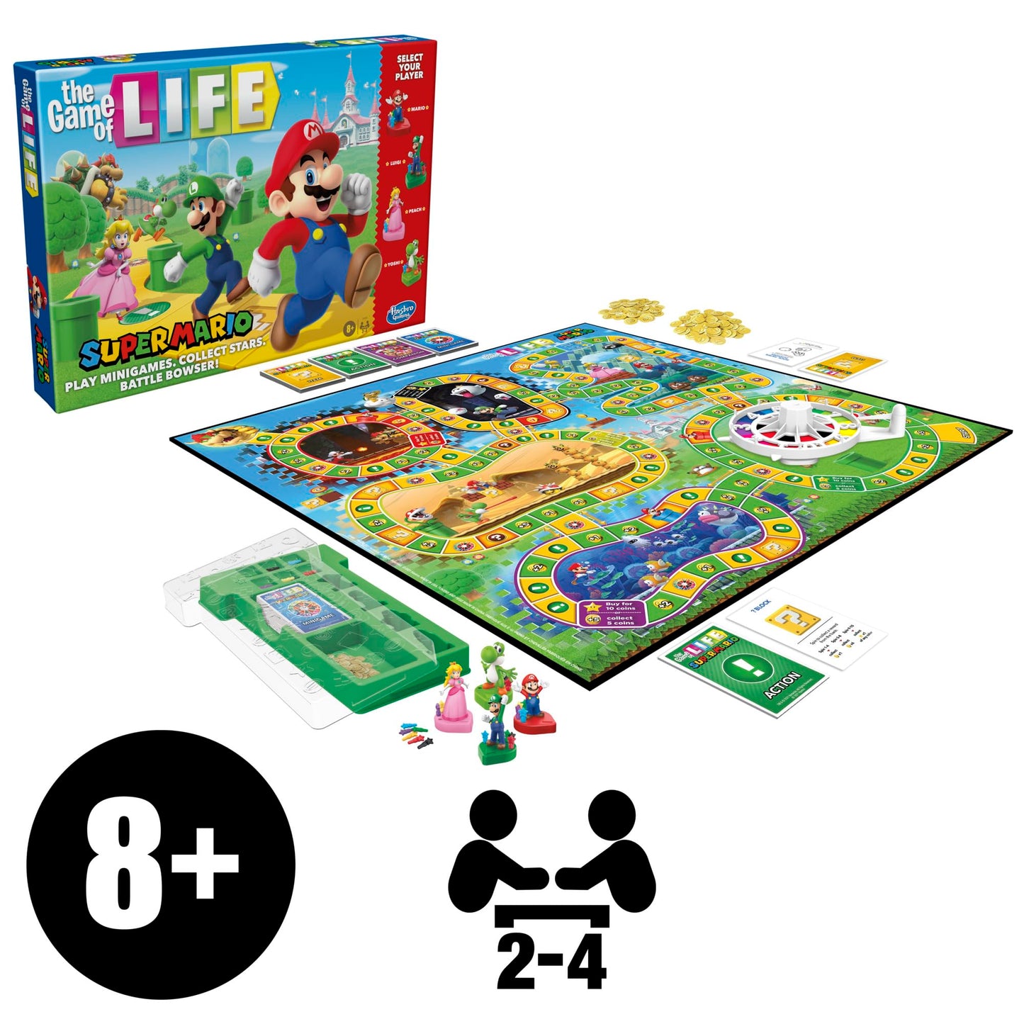 Hasbro Gaming The Game of Life: Super Mario Edition – Family Board Game for Ages 8+ (2-4 Players)