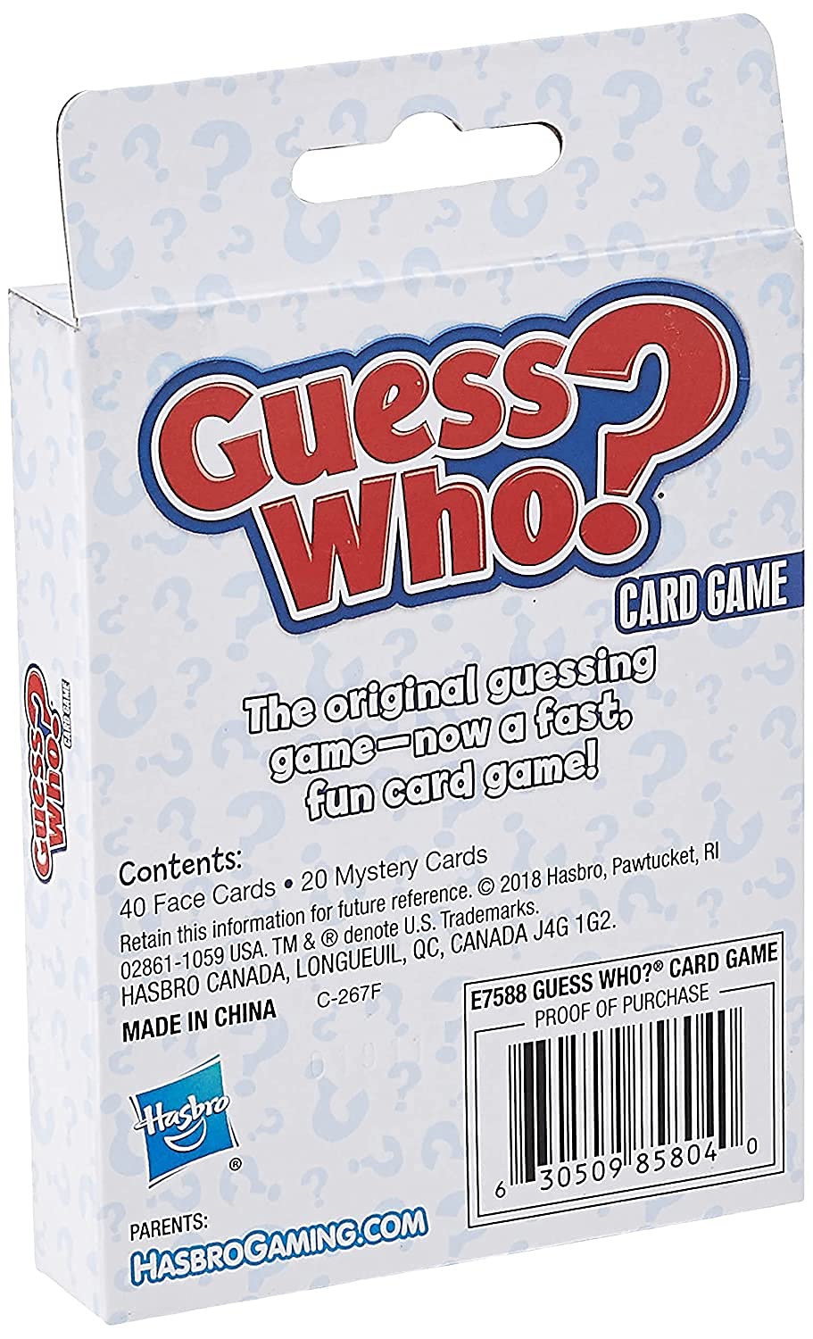 Hasbro Gaming Guess Who? Card Game for Kids — 2 Players, Travel Ready (Ages 5+)