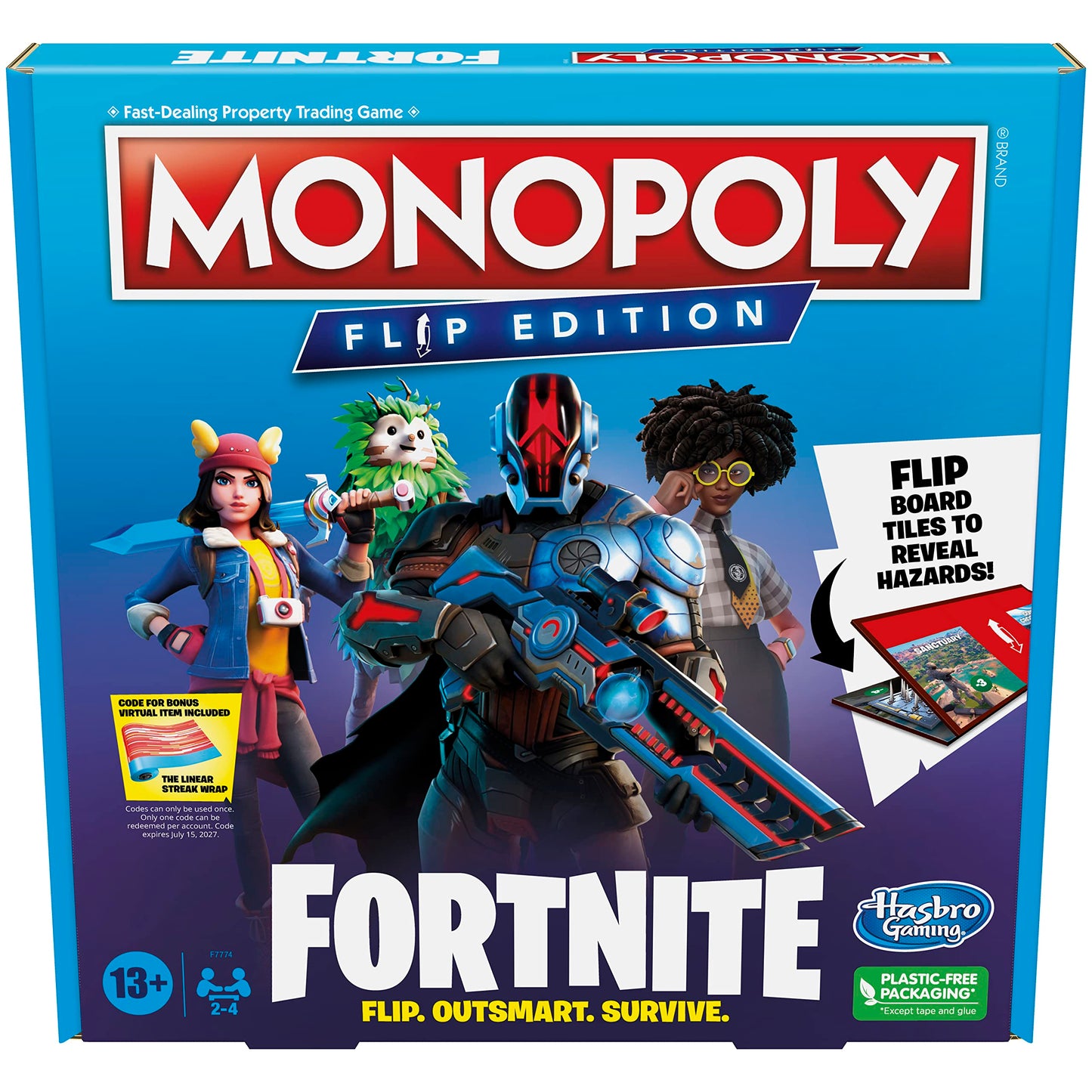 Hasbro Gaming Monopoly Flip Edition Fortnite Board Game | 2–4 Players, Ages 13+