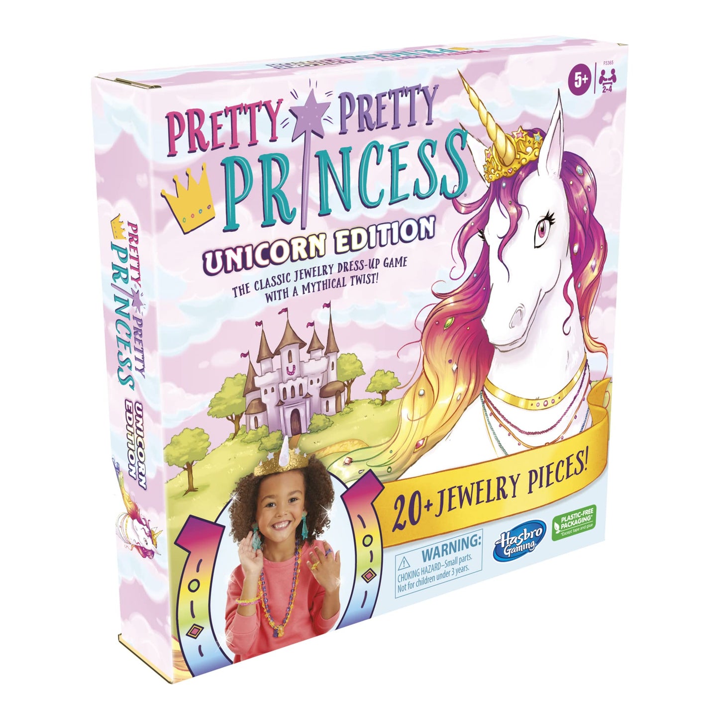 Hasbro Gaming Pretty Princess Unicorn Edition Board Game – 20+ Glitter Jewelry Pieces, Amazon Exclusive