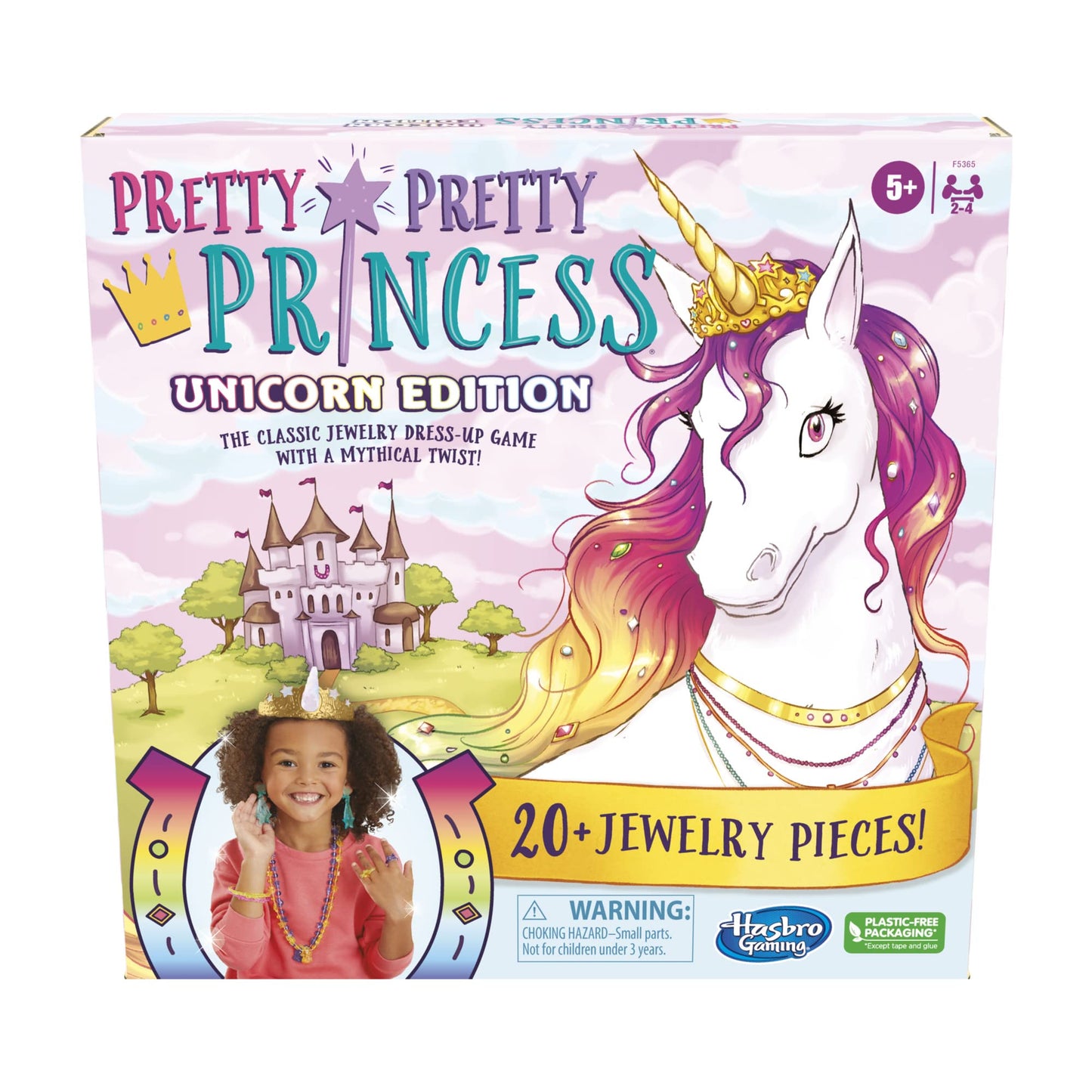 Hasbro Gaming Pretty Princess Unicorn Edition Board Game – 20+ Glitter Jewelry Pieces, Amazon Exclusive