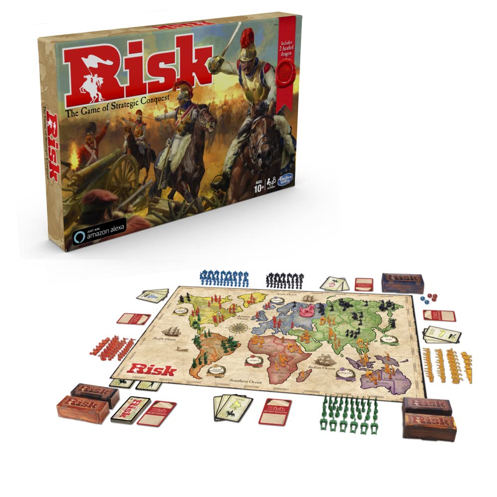 Hasbro Gaming Risk: Dragon Token and Alexa Skill – Strategy Board Game