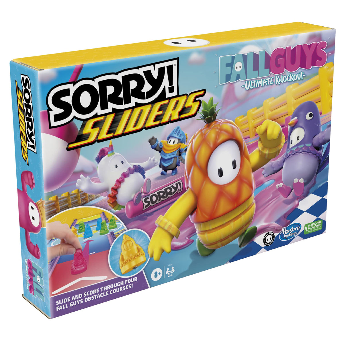 Hasbro Gaming Sorry Sliders Fall Guys Ultimate Knockout Board Game – Family Fun for Ages 8 and Up