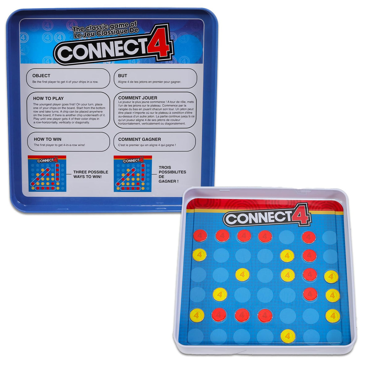 Hasbro Gaming Magnetic Travel Set – 4 Mini Board Games in Tin (Connect Four, Sorry!, Trouble, Guess Who) + Rex-Man Stickers