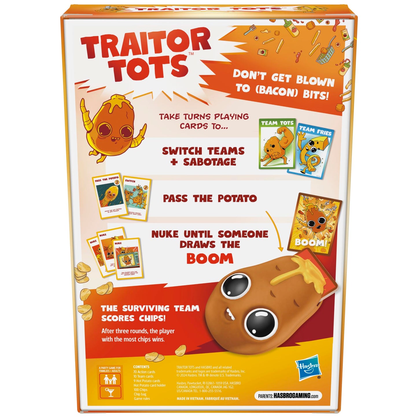 Hasbro Gaming Traitor Tots Card Game | Explosive Hot Potato Party for 3-10 Players