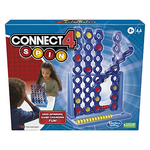 Hasbro Gaming Connect 4 Spin Game – Spinning Grid Strategy for 2 Players