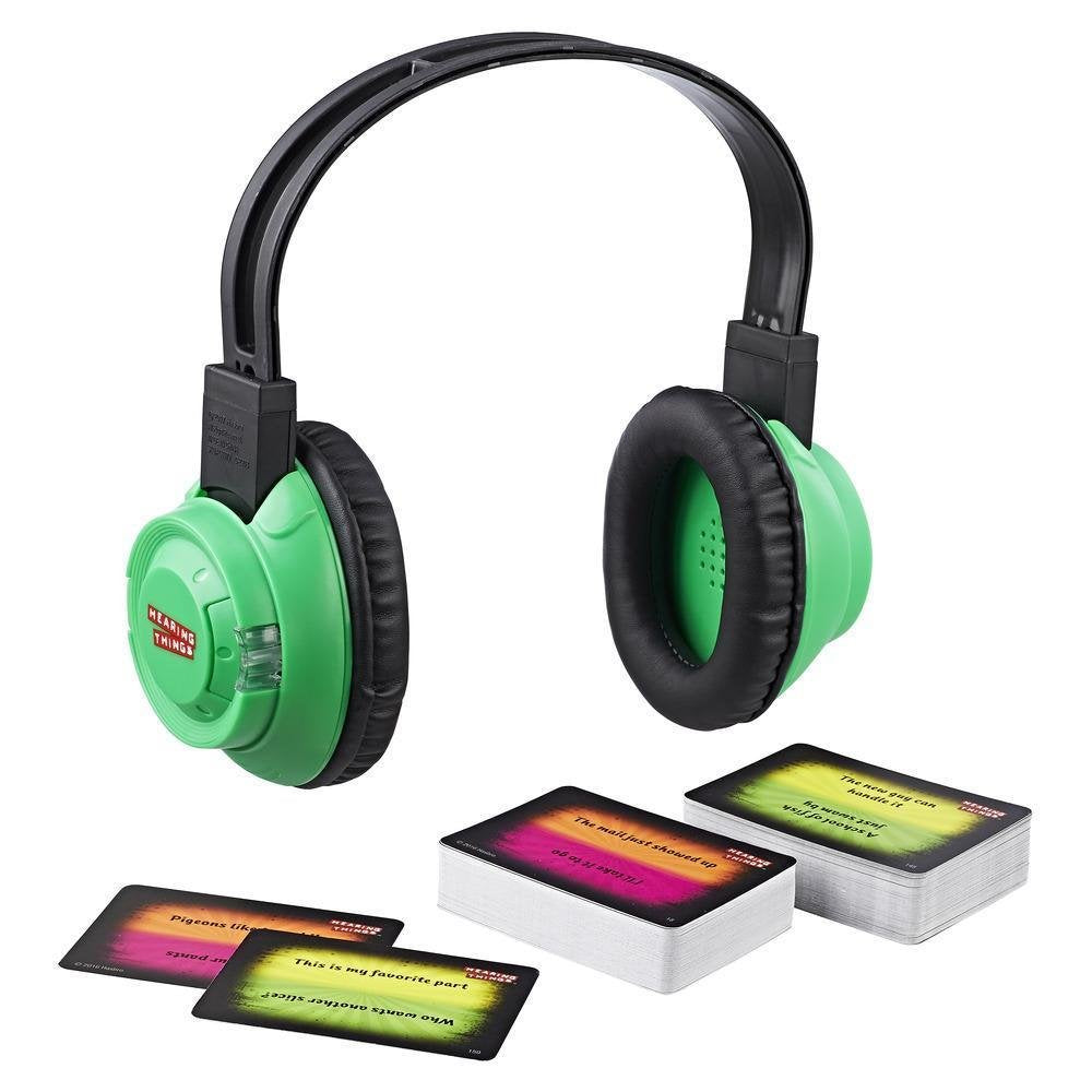Hasbro Hearing Things Game - Lip-Reading Party Game with Headphones (150 Cards, 600 Phrases)