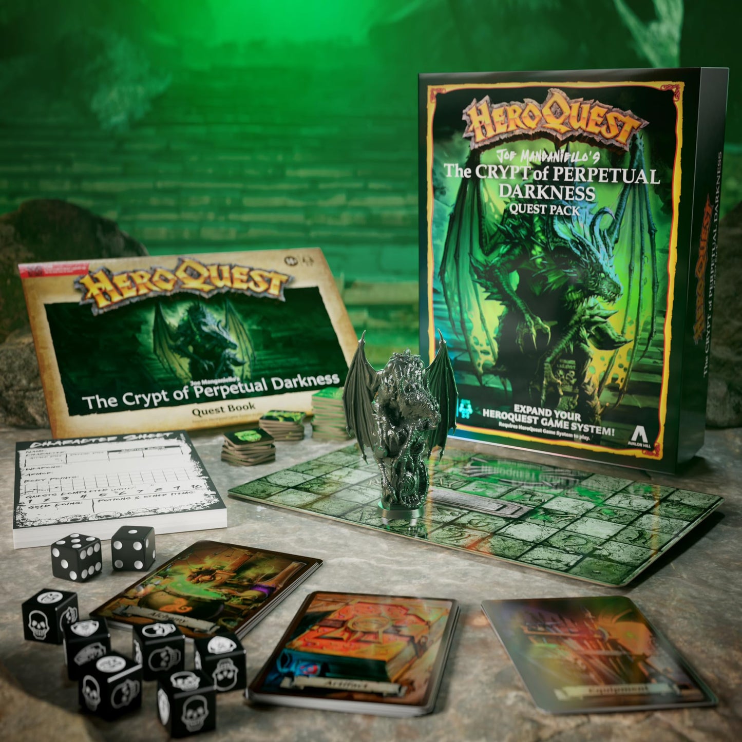 Hasbro Gaming: Avalon Hill HeroQuest Joe Manganiello’s The Crypt of Perpetual Darkness Quest Pack | 2-5 Players | Ages 14+