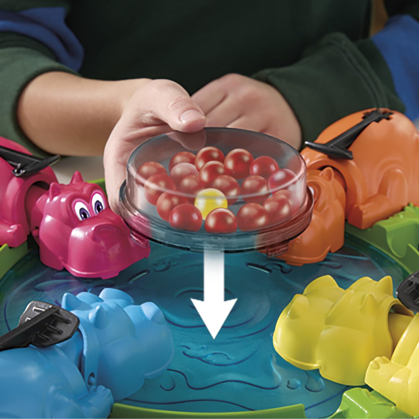 Hasbro Gaming Hungry Hungry Hippos for Preschoolers — Instant Marble Reload, Easy Setup & Storage