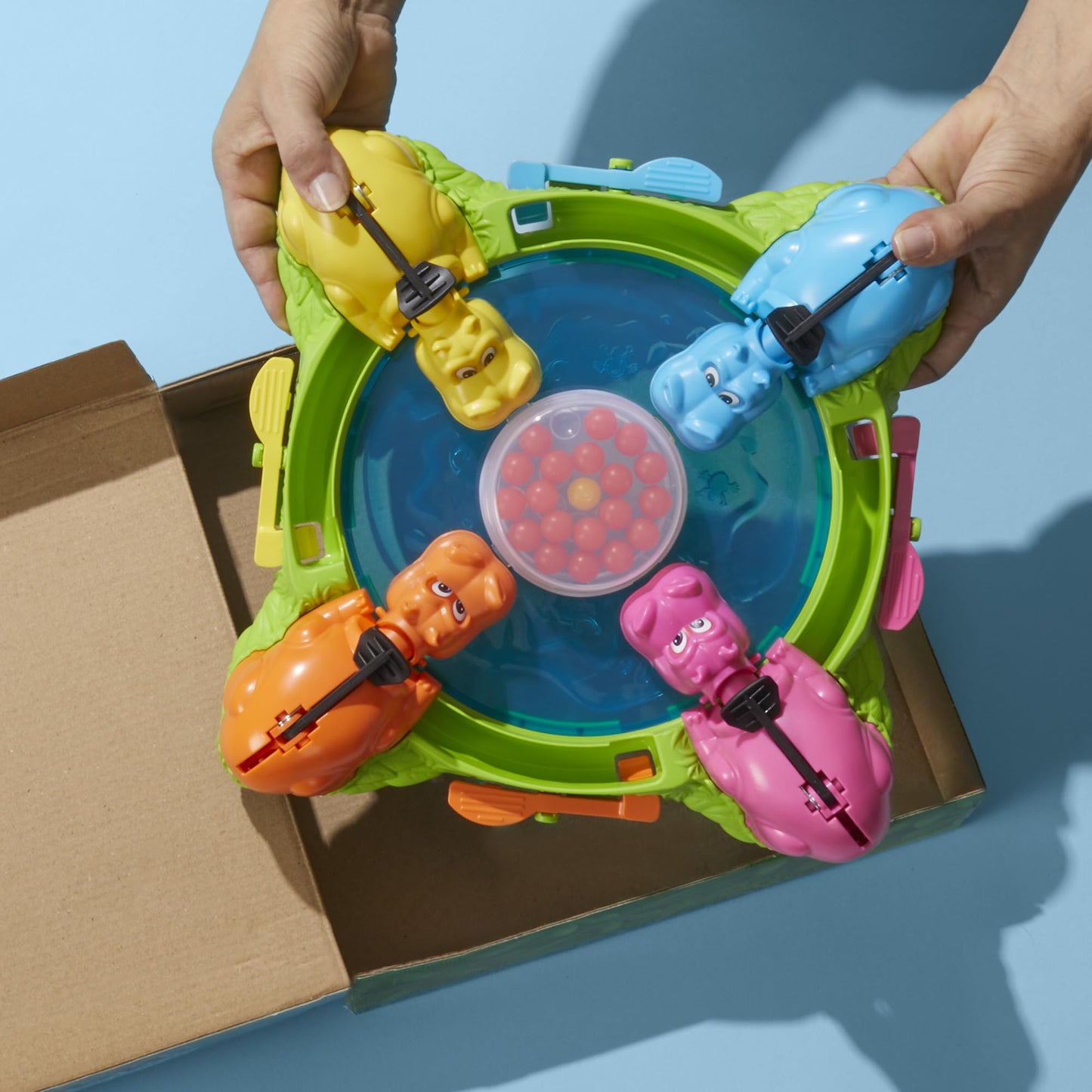 Hasbro Gaming Hungry Hungry Hippos for Preschoolers — Instant Marble Reload, Easy Setup & Storage