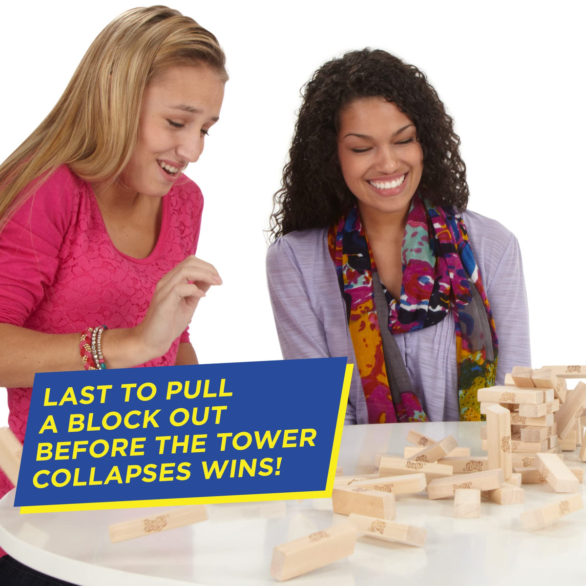 Hasbro Gaming Jenga Game | Original Hardwood Block Tower for Ages 6+
