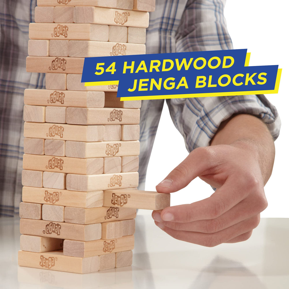 Hasbro Gaming Jenga Game | Original Hardwood Block Tower for Ages 6+