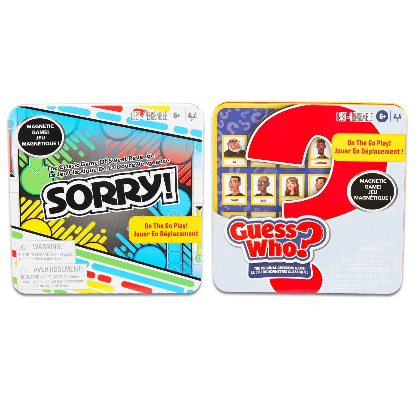 Hasbro Magnetic Travel Set for Kids – 2 Tin Games (Sorry & Guess Who)