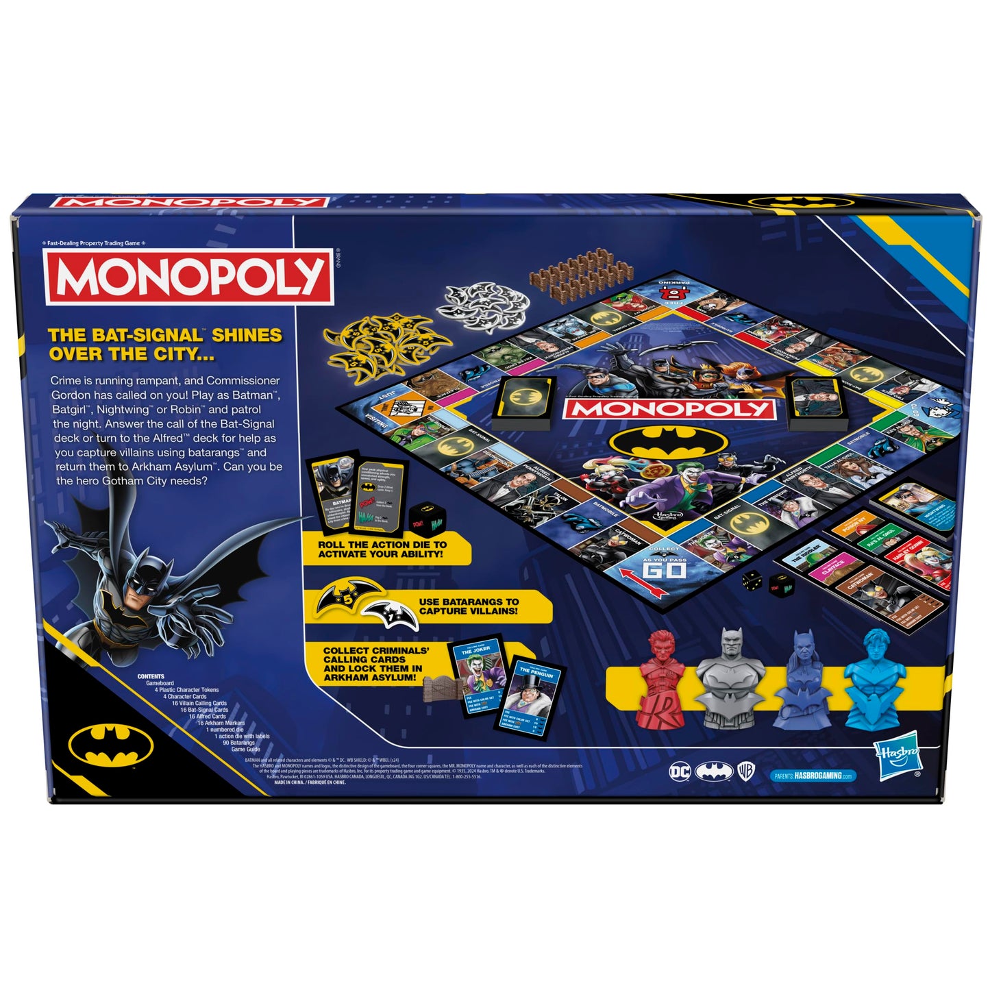 Hasbro Monopoly Batman Edition Board Game – Gotham City Strategy for 2–4 Players (Ages 8+)