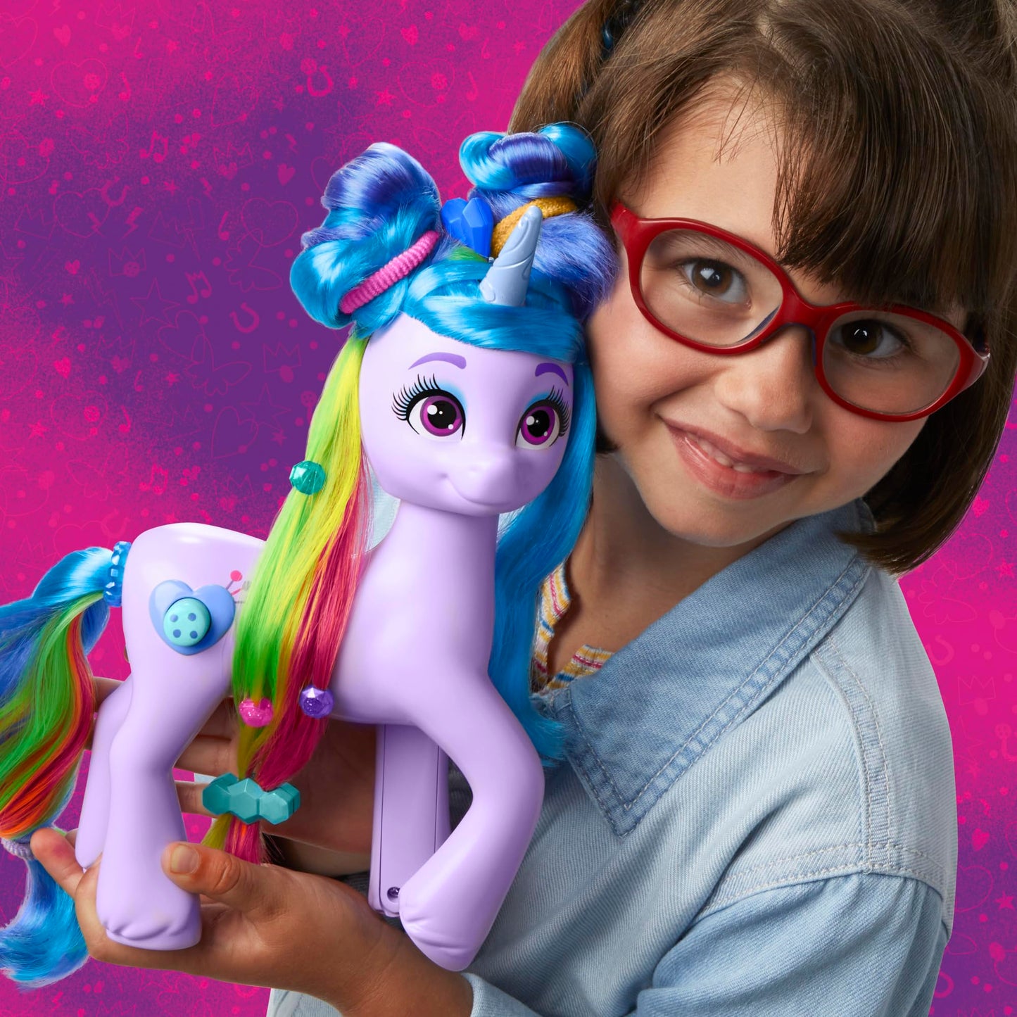 Hasbro My Little Pony Rainbow Styles Izzy Moonbow – Hair Styling Figure with Sounds