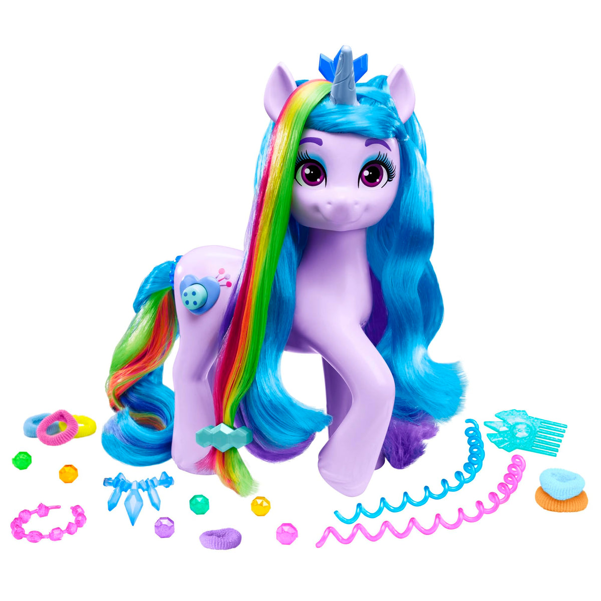 Hasbro My Little Pony Rainbow Styles Izzy Moonbow – Hair Styling Figure with Sounds