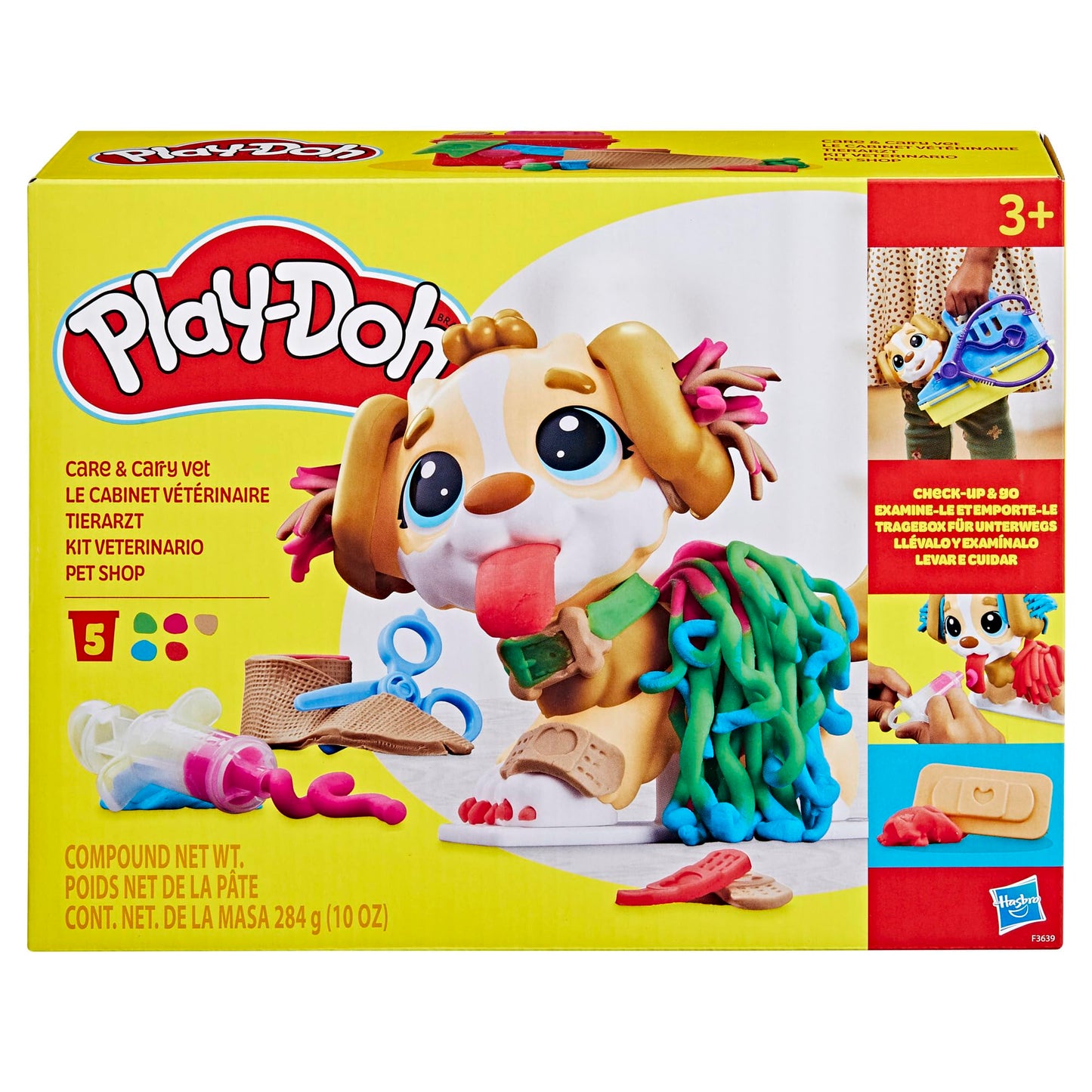 Hasbro Play-Doh Care 'n Carry Vet Playset — 3+ yrs, 5 Colors, 10 Tools