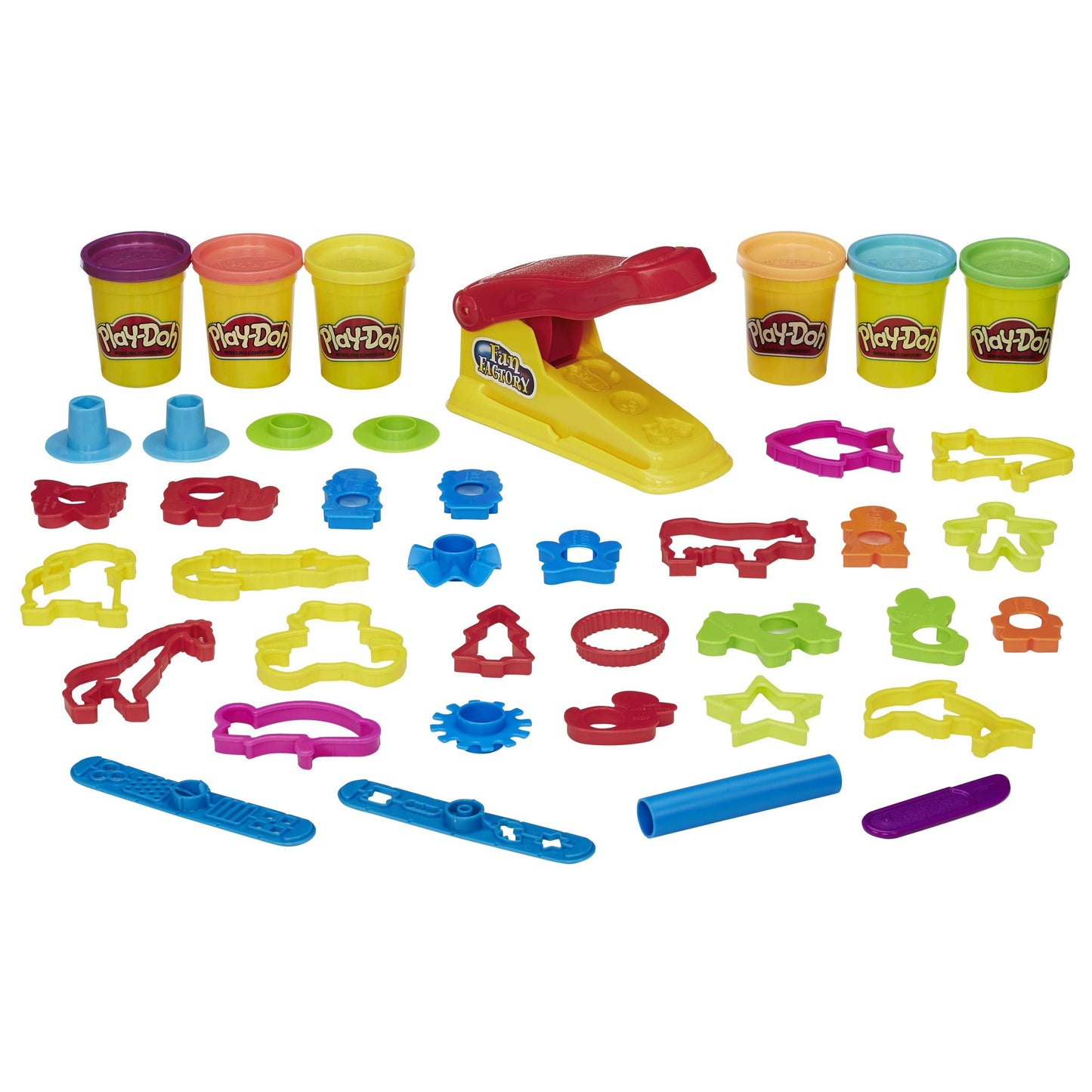 Hasbro Play-Doh Fun Factory Deluxe Set — 31 Tools & 6 Cans | Creative Play for Kids 3+