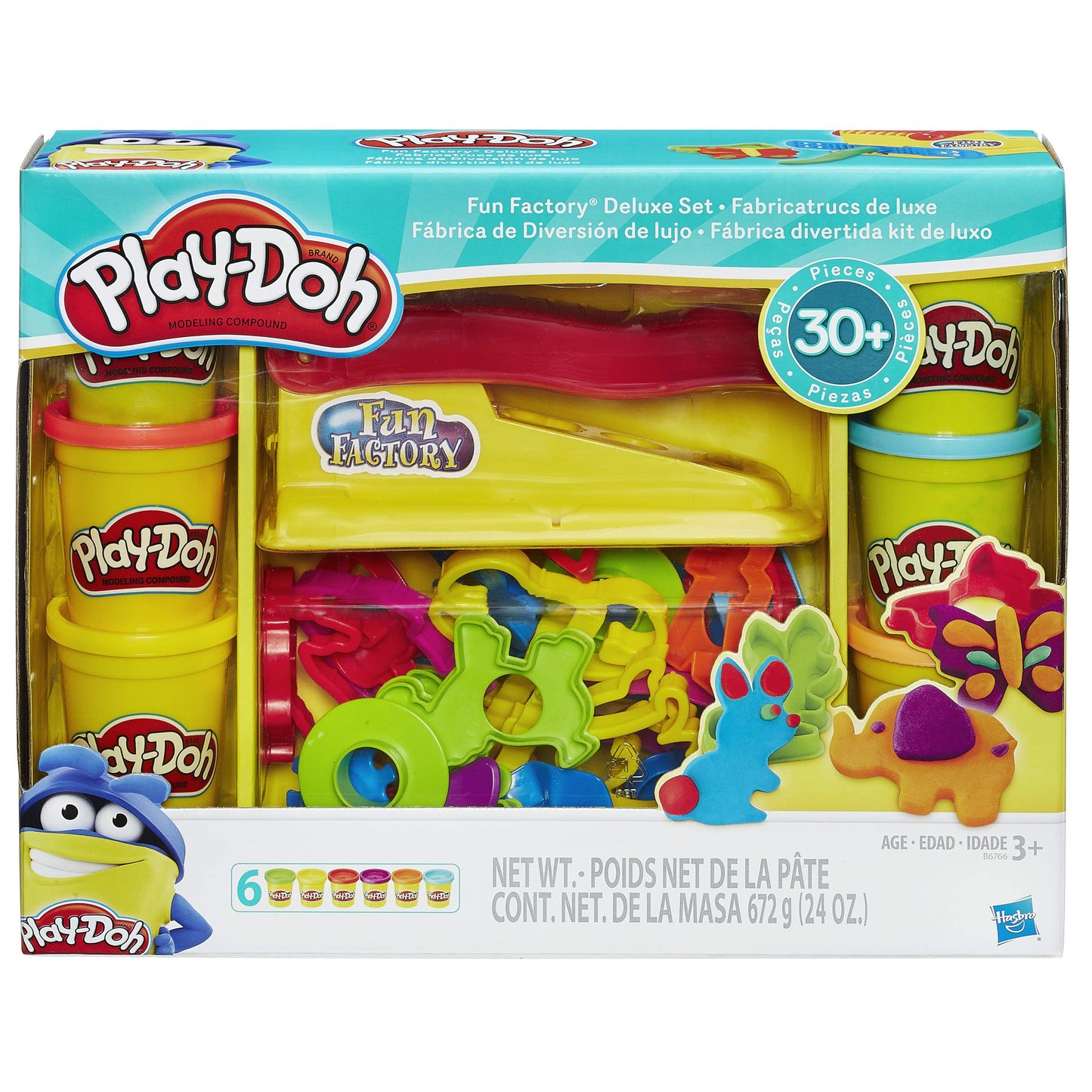 Hasbro Play-Doh Fun Factory Deluxe Set — 31 Tools & 6 Cans | Creative Play for Kids 3+