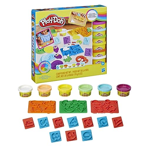 Play-Doh Fundamentals: 10 Number Stampers, 3 Shape Molds, 6 Colors – Hasbro