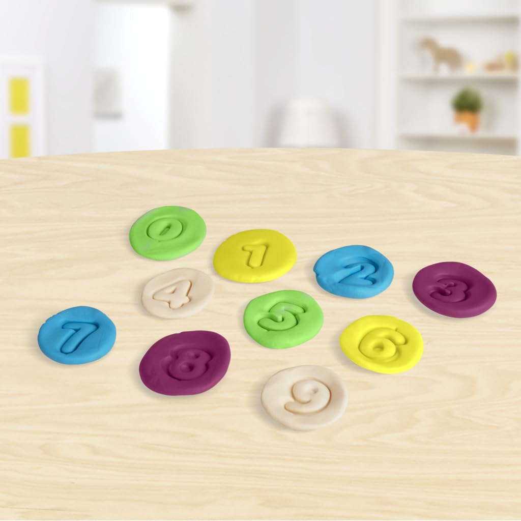 Play-Doh Fundamentals: 10 Number Stampers, 3 Shape Molds, 6 Colors – Hasbro