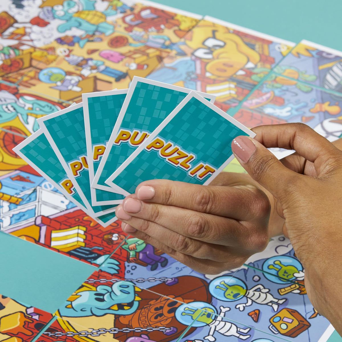 Hasbro Gaming Puzl It Game – Competitive Puzzle Card Game for Kids & Family (2–6 Players)