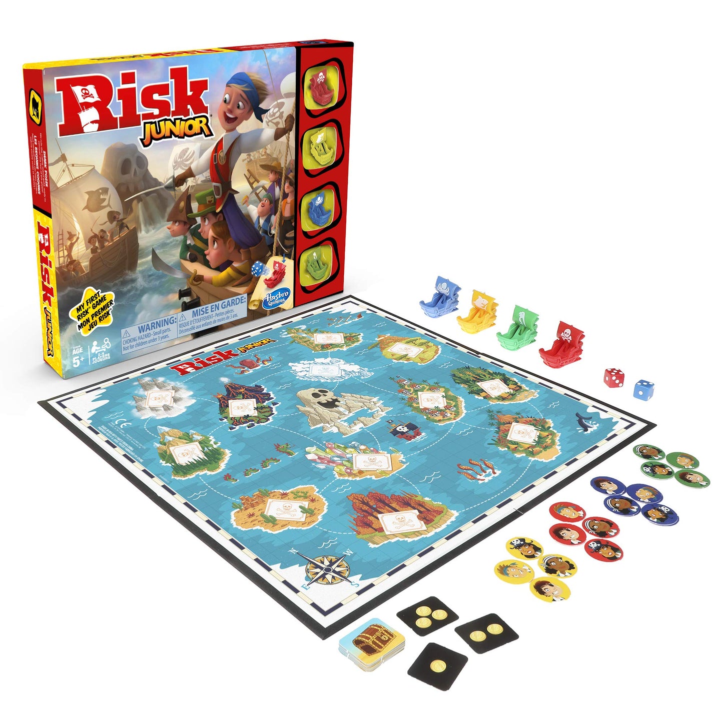 Hasbro Risk Jr Game – Pirate Strategy for Kids, Ages 5+, 2-4 Players
