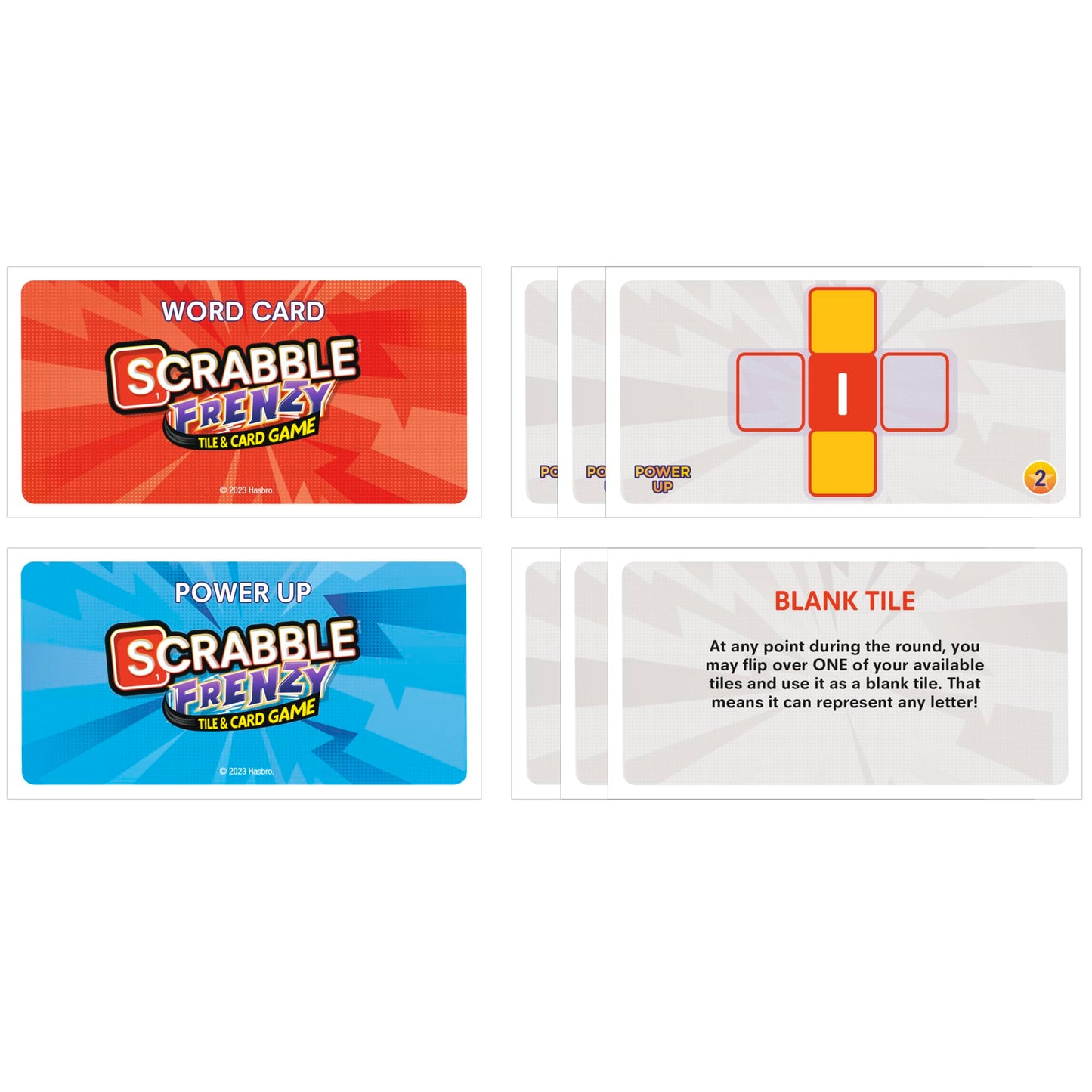 Scrabble Frenzy Tile & Card Game – Fast, Fun Word Challenge for 2–4 Players | Hasbro