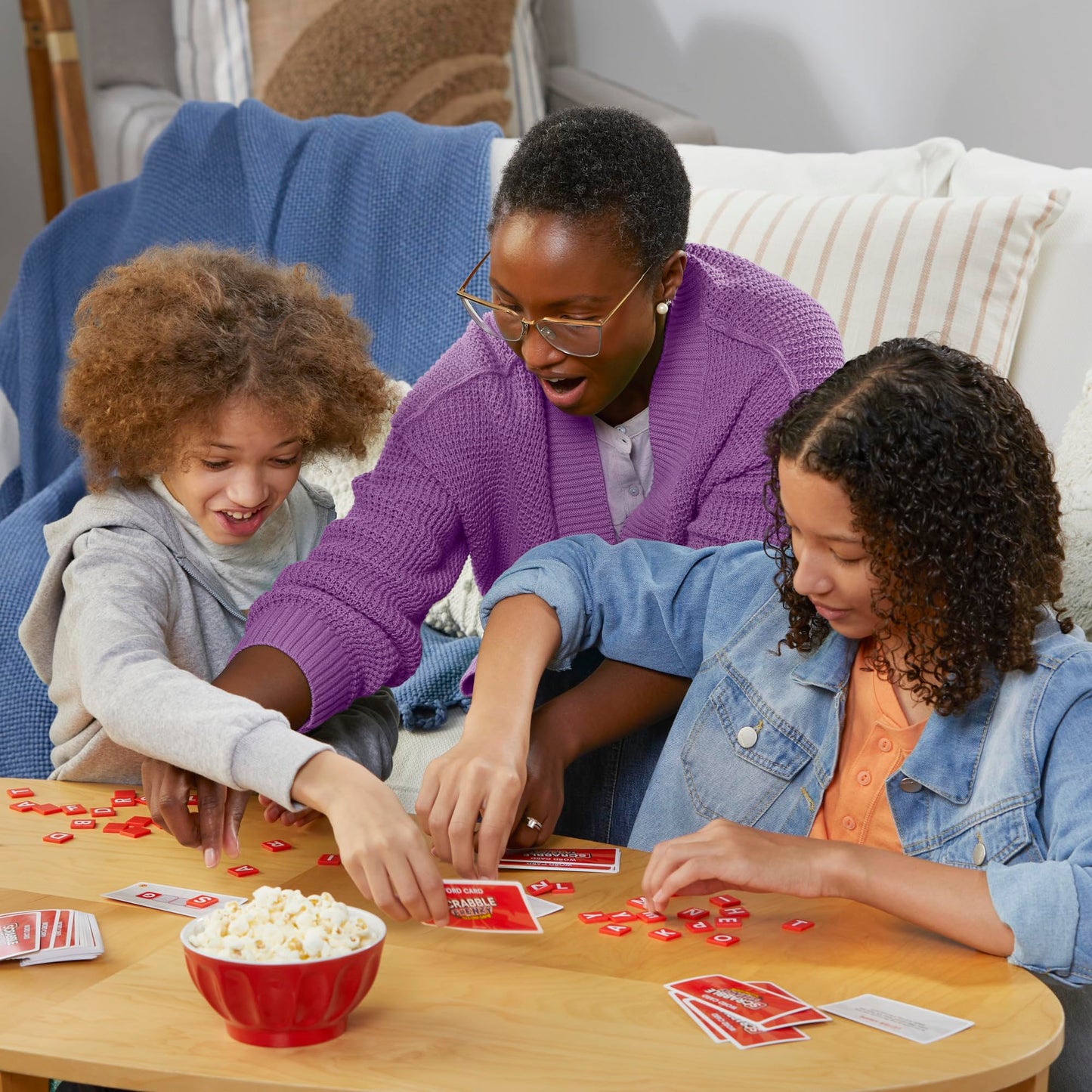 Scrabble Frenzy Tile & Card Game – Fast, Fun Word Challenge for 2–4 Players | Hasbro