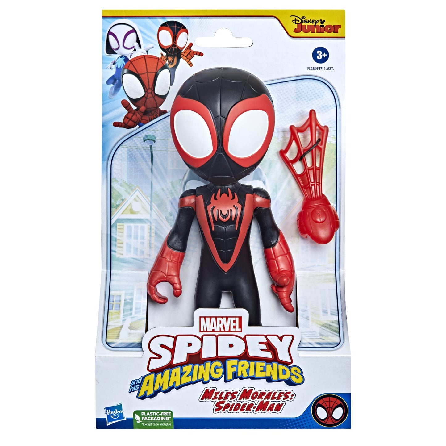 Hasbro Spidey and His Amazing Friends 9-Inch Supersized Miles Morales Spider-Man Figure