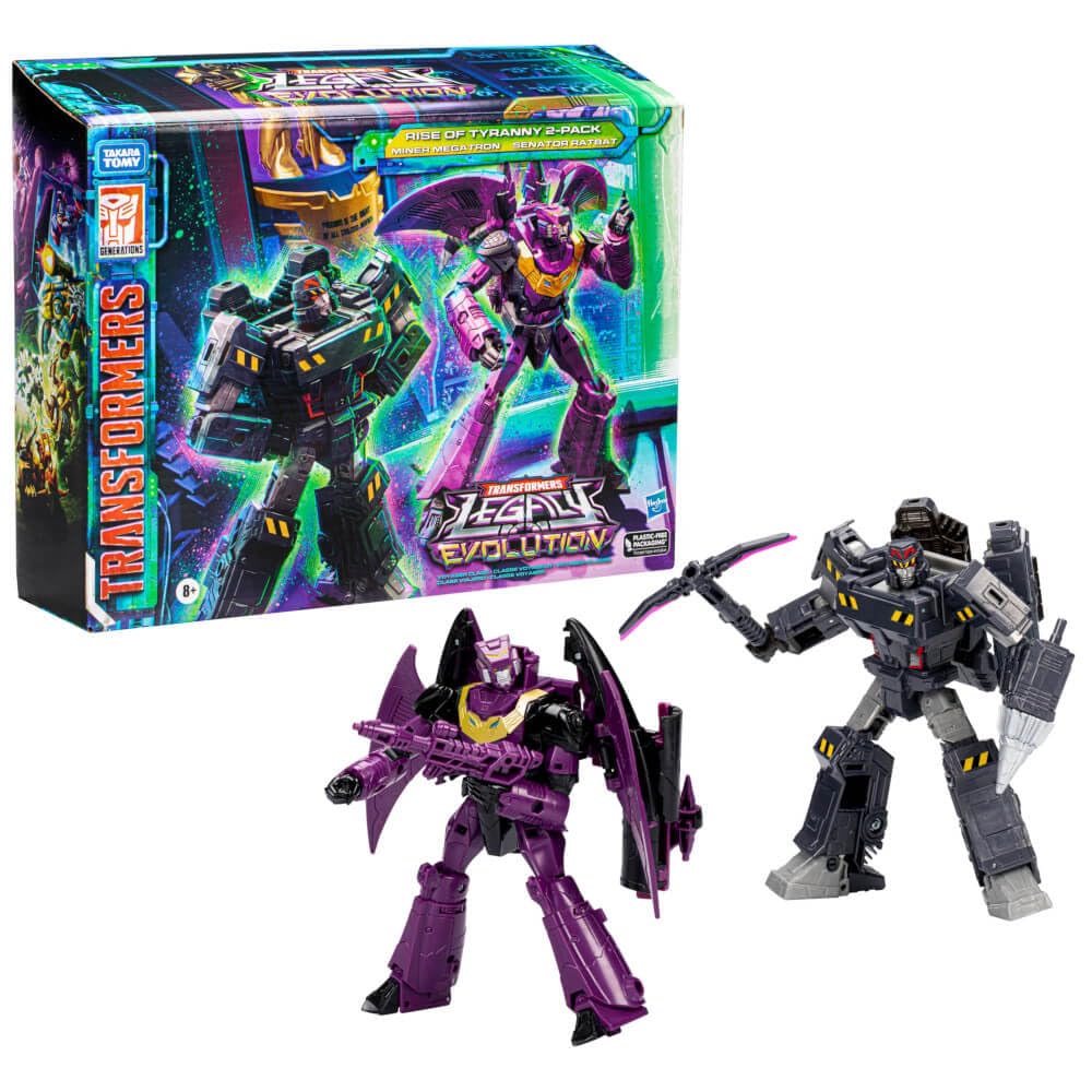 Transformers Rise of Tyranny 2-Pack: Miner Megatron & Senator Ratbat – 7-Inch Figures | Hasbro Amazon Exclusive