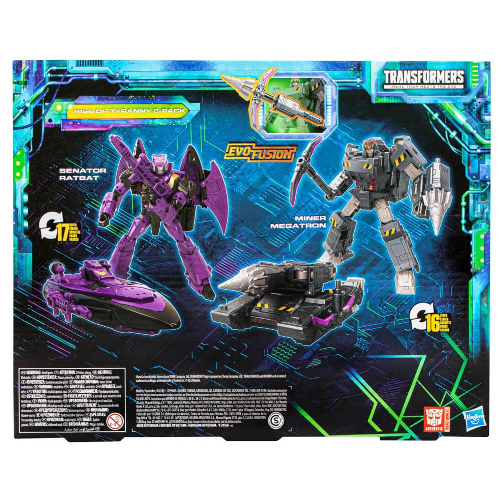 Transformers Rise of Tyranny 2-Pack: Miner Megatron & Senator Ratbat – 7-Inch Figures | Hasbro Amazon Exclusive