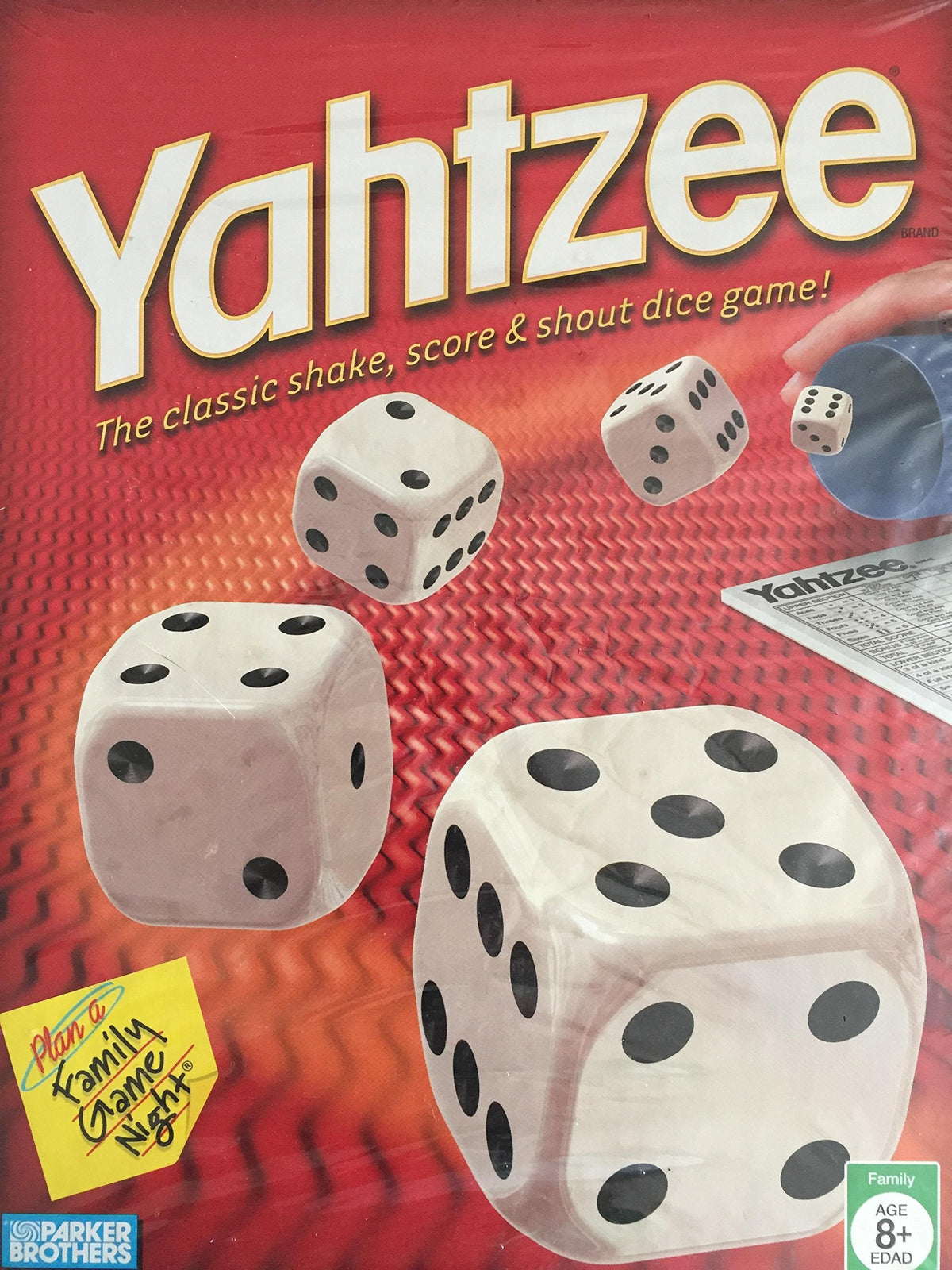 Hasbro Yahtzee Dice Game – Classic Family Dice Game with 5 Dice & Shaker