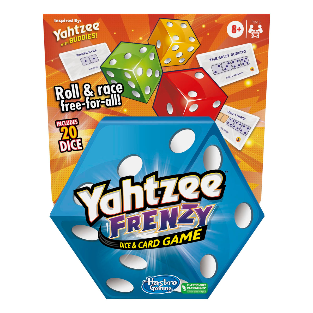 Hasbro Gaming Yahtzee Frenzy Dice & Card Game – Fast-Paced Family Party for 2–4 Players, Ages 8+