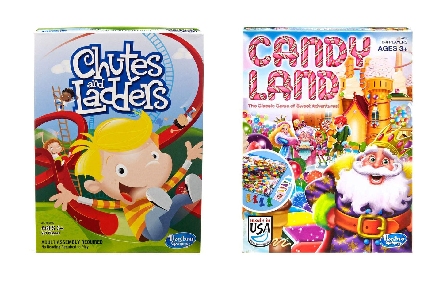 Hasbro Games Chutes & Ladders + Candy Land Bundle – 2 Classic Board Games