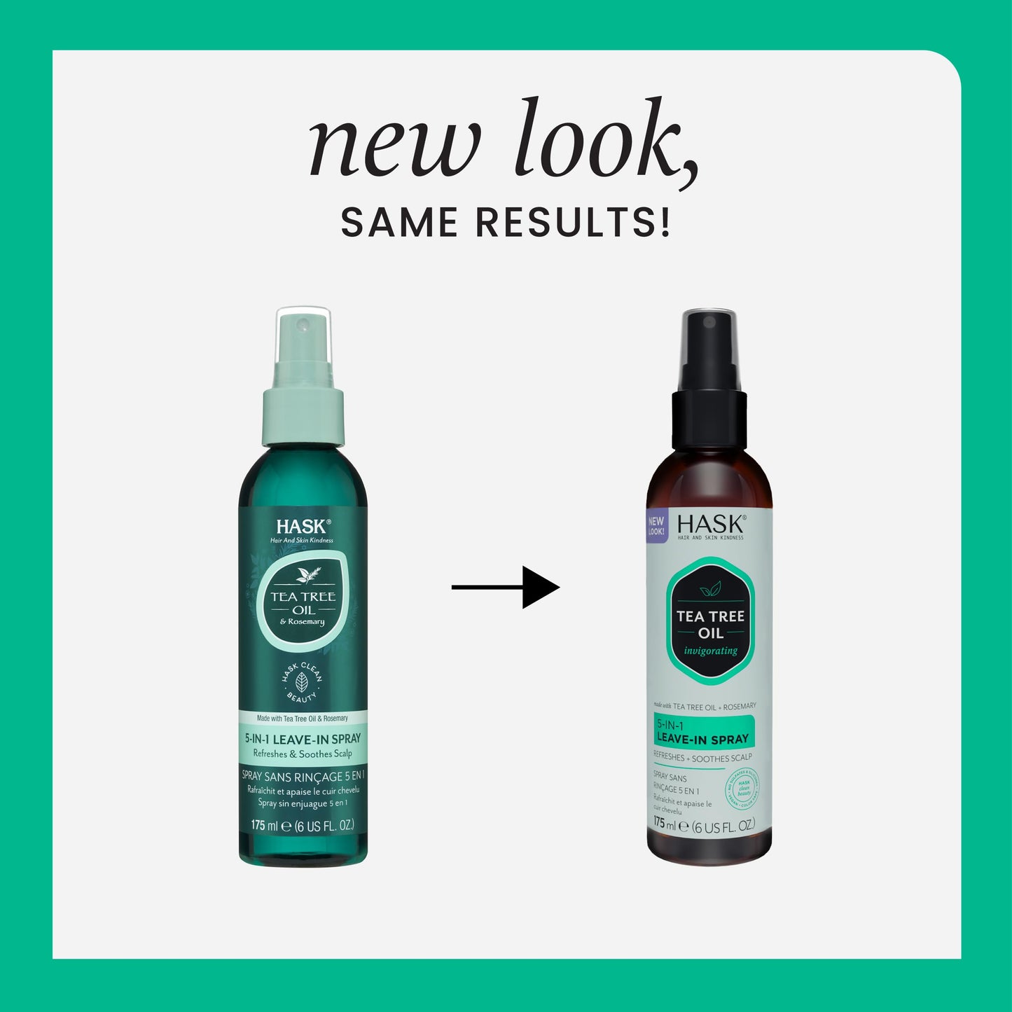 HASK Invigorating Tea Tree Oil 5-in-1 Leave-In Conditioner Spray – Tea Tree 2-Pack (Color Safe, Gluten Free, Sulfate Free)
