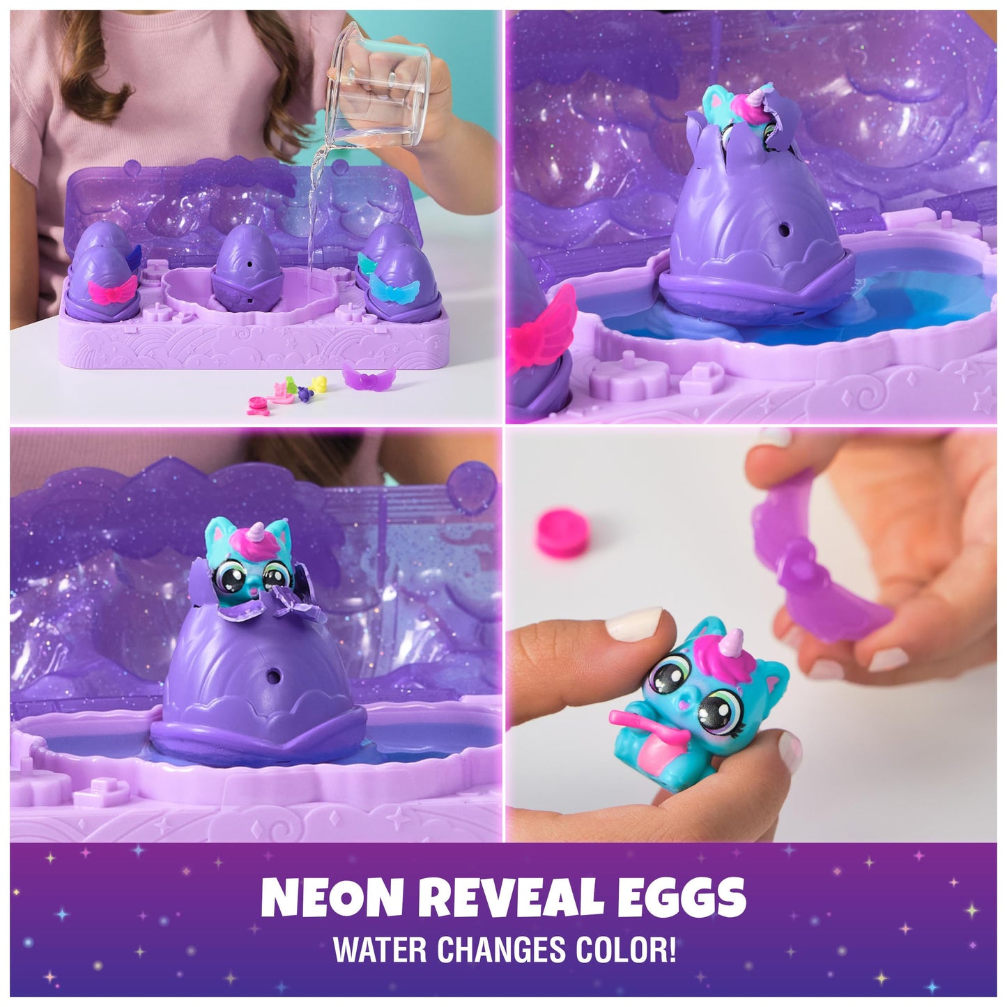 Hatchimals Alive Neon Rainbow Carton – 5 Neon Hatchimals & 11 Accessories