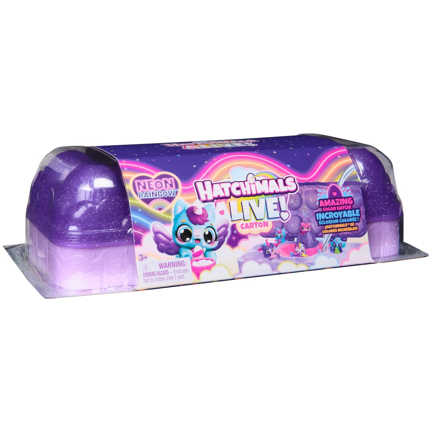 Hatchimals Alive Neon Rainbow Carton – 5 Neon Hatchimals & 11 Accessories
