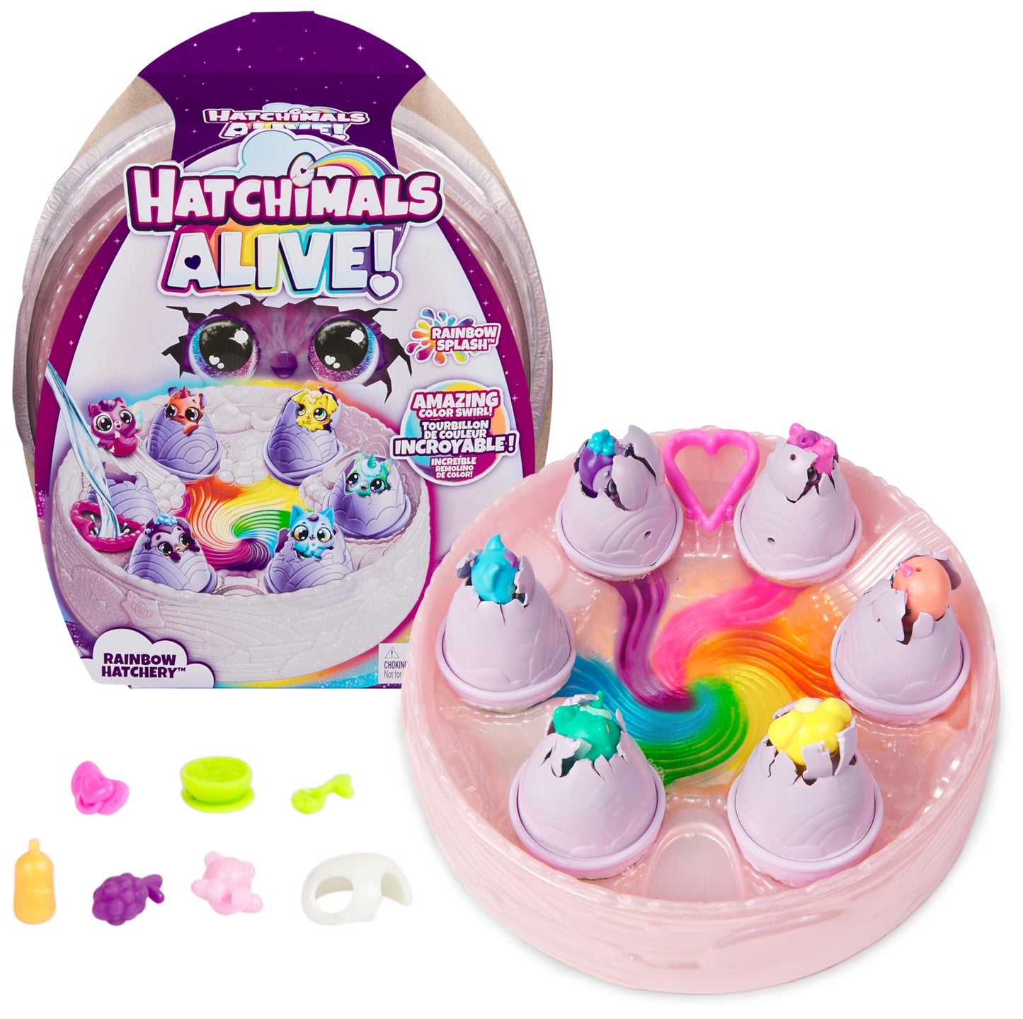 Hatchimals Alive Rainbow Hatchery: 6 Mini Figures & Color Reveal Eggs | Kids Toys 3+
