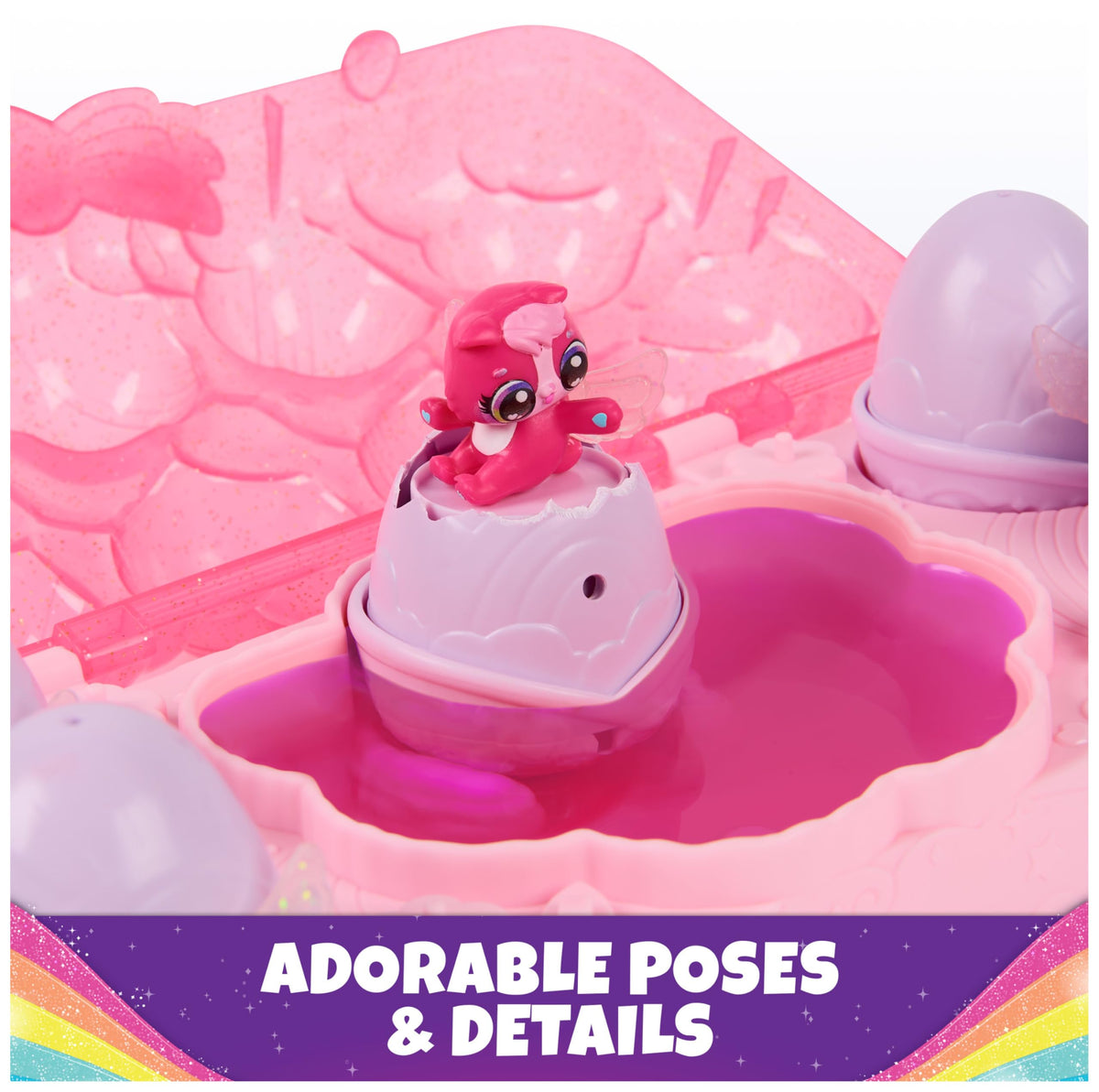 Hatchimals Alive Rainbow Splash Carton: 5 Color Reveal Eggs, 10 Accessories & Mini Figures