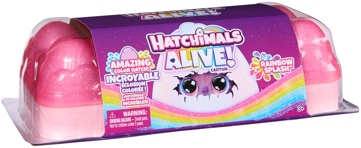 Hatchimals Alive Rainbow Splash Carton: 5 Color Reveal Eggs, 10 Accessories & Mini Figures