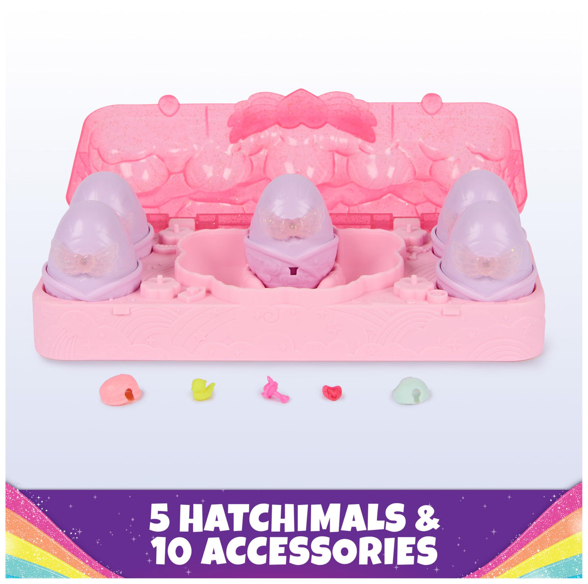 Hatchimals Alive Rainbow Splash Carton: 5 Color Reveal Eggs, 10 Accessories & Mini Figures