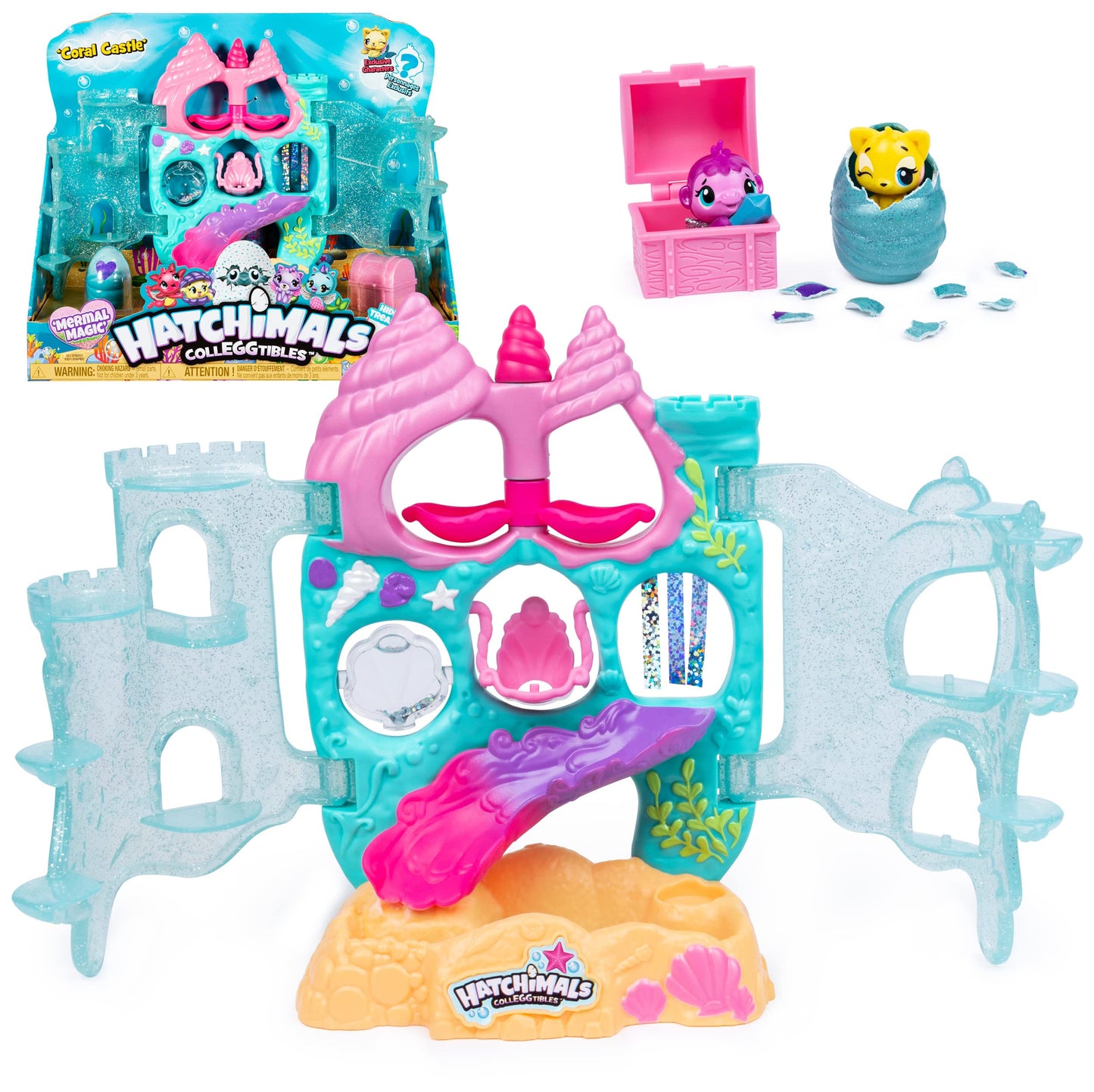 Hatchimals Coral Castle Playset with Exclusive Mermal | CollEGGtibles, 5+