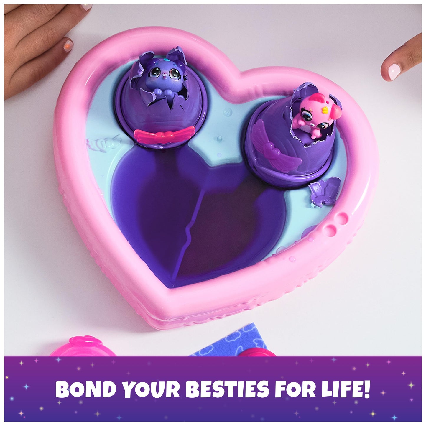 Hatchimals Alive Neon Rainbow Bestie Pool Party – 2 BFF Figures in Color Reveal Eggs
