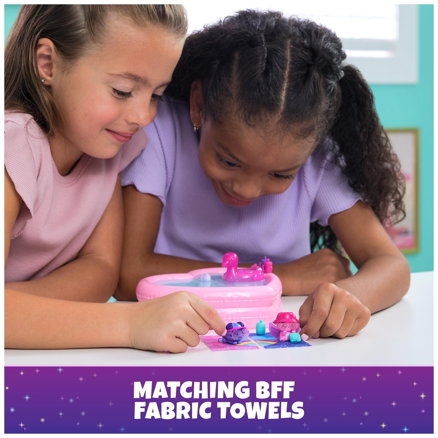 Hatchimals Alive Neon Rainbow Bestie Pool Party – 2 BFF Figures in Color Reveal Eggs