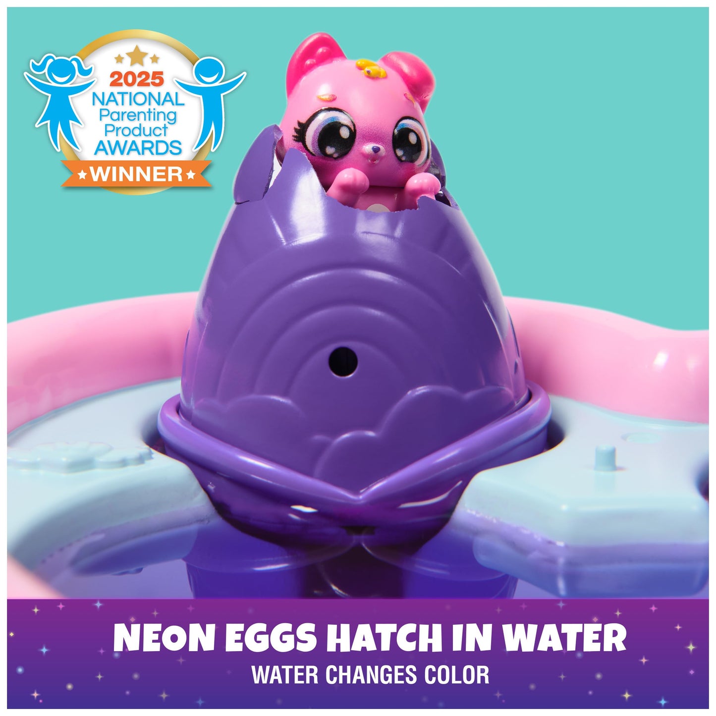 Hatchimals Alive Neon Rainbow Bestie Pool Party – 2 BFF Figures in Color Reveal Eggs