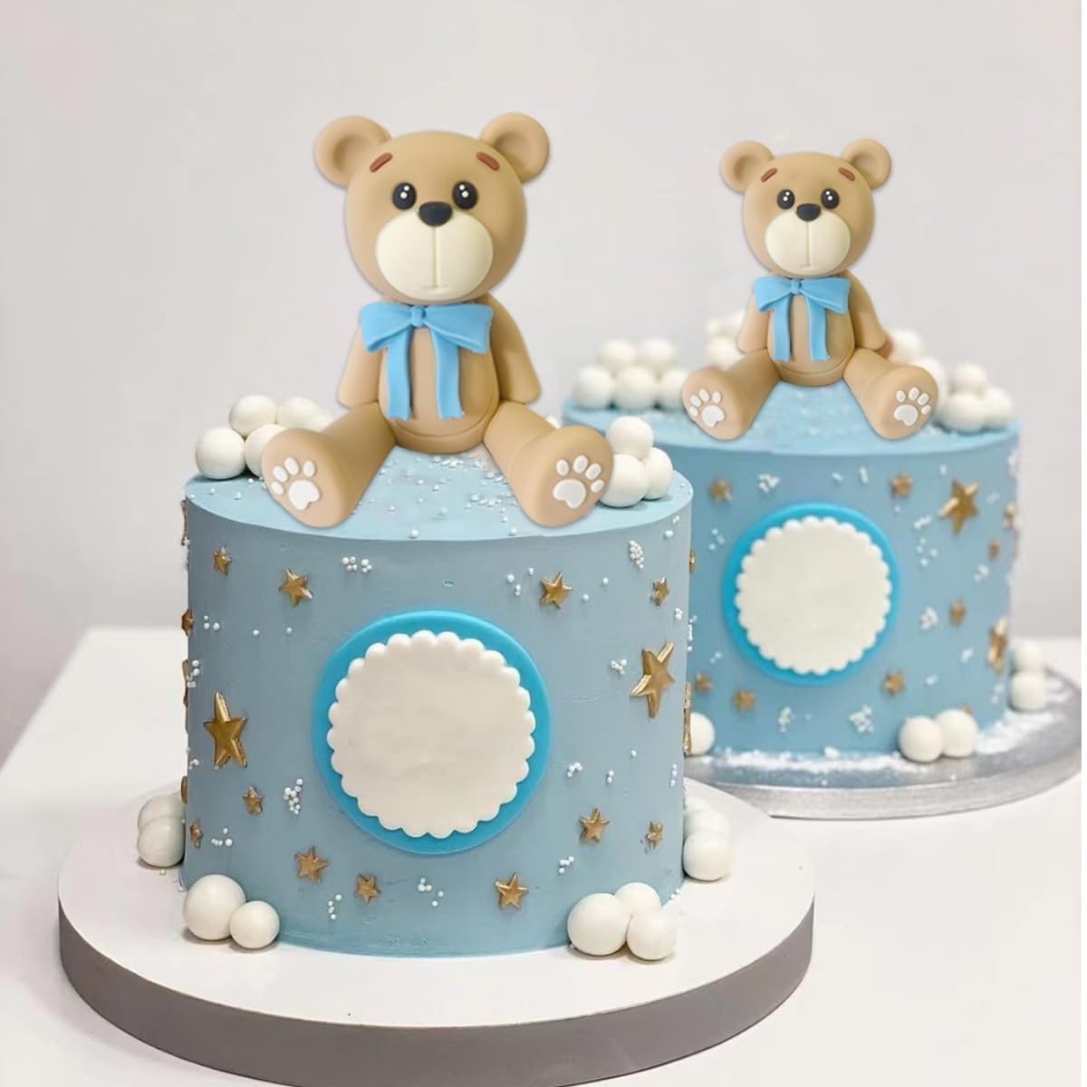 HAVAGDTM 3D Bear Cake Topper – Polymer Clay Bear Decoration for Baby Showers & Parties