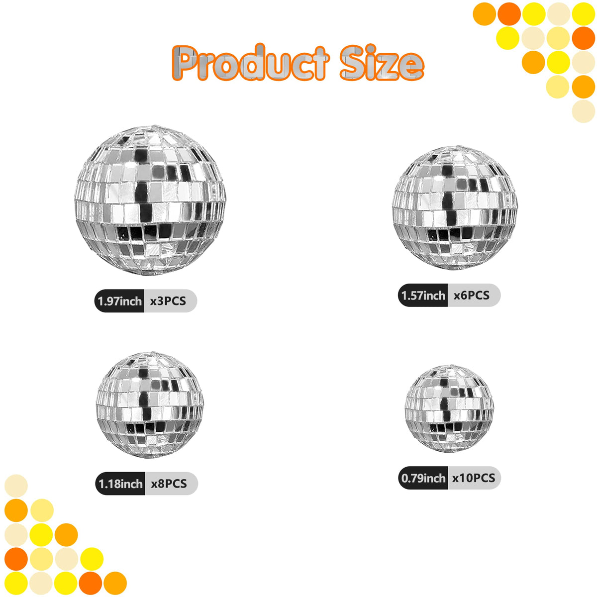 HAVAGDTM 27 PCS Disco Ball Cake Toppers – 4 Sizes for 70s Disco Theme Party Decor