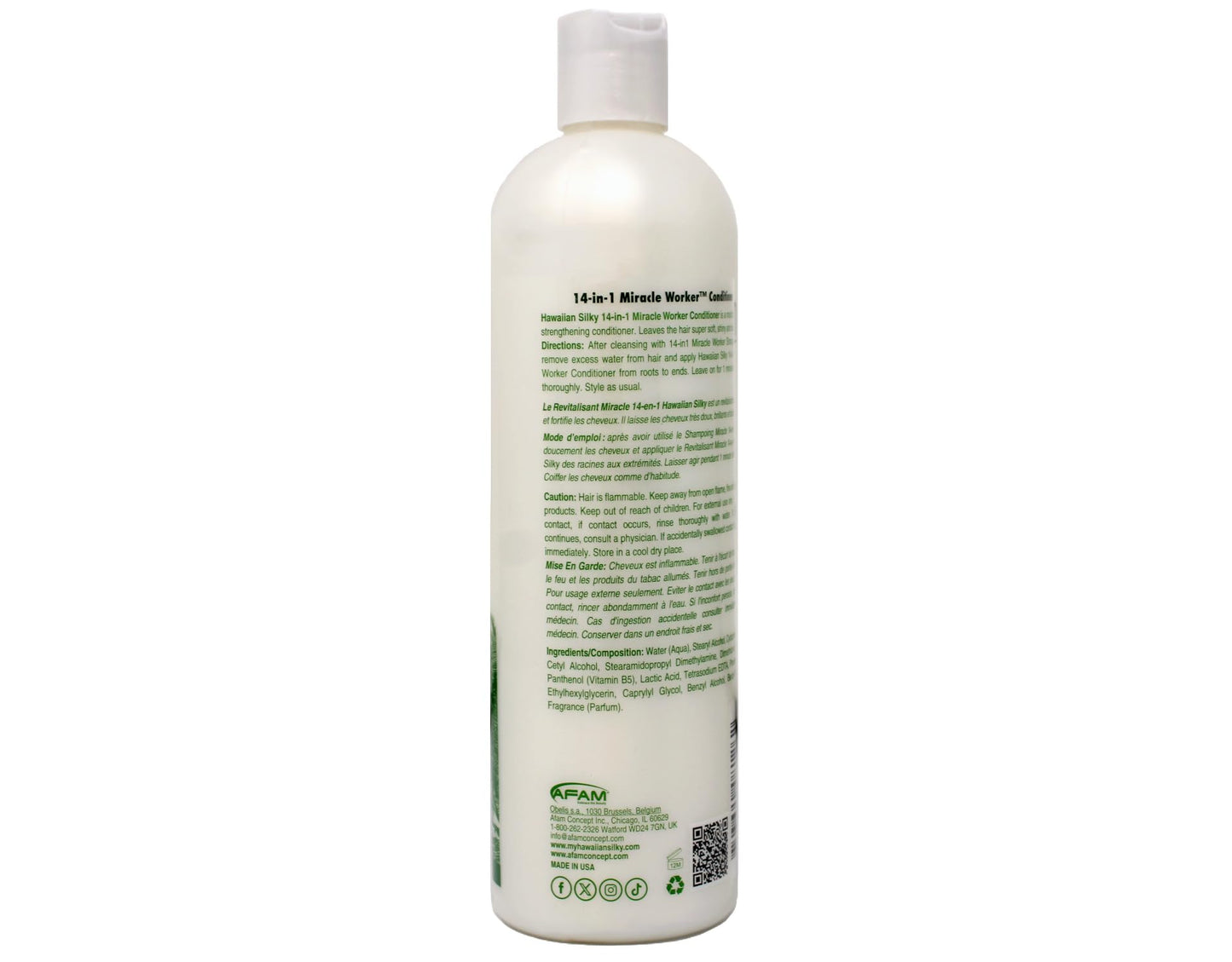 Hawaiian Silky 14-in-1 Miracle Worker Set – Shampoo, Conditioner & Activator Spray (16 oz Each)