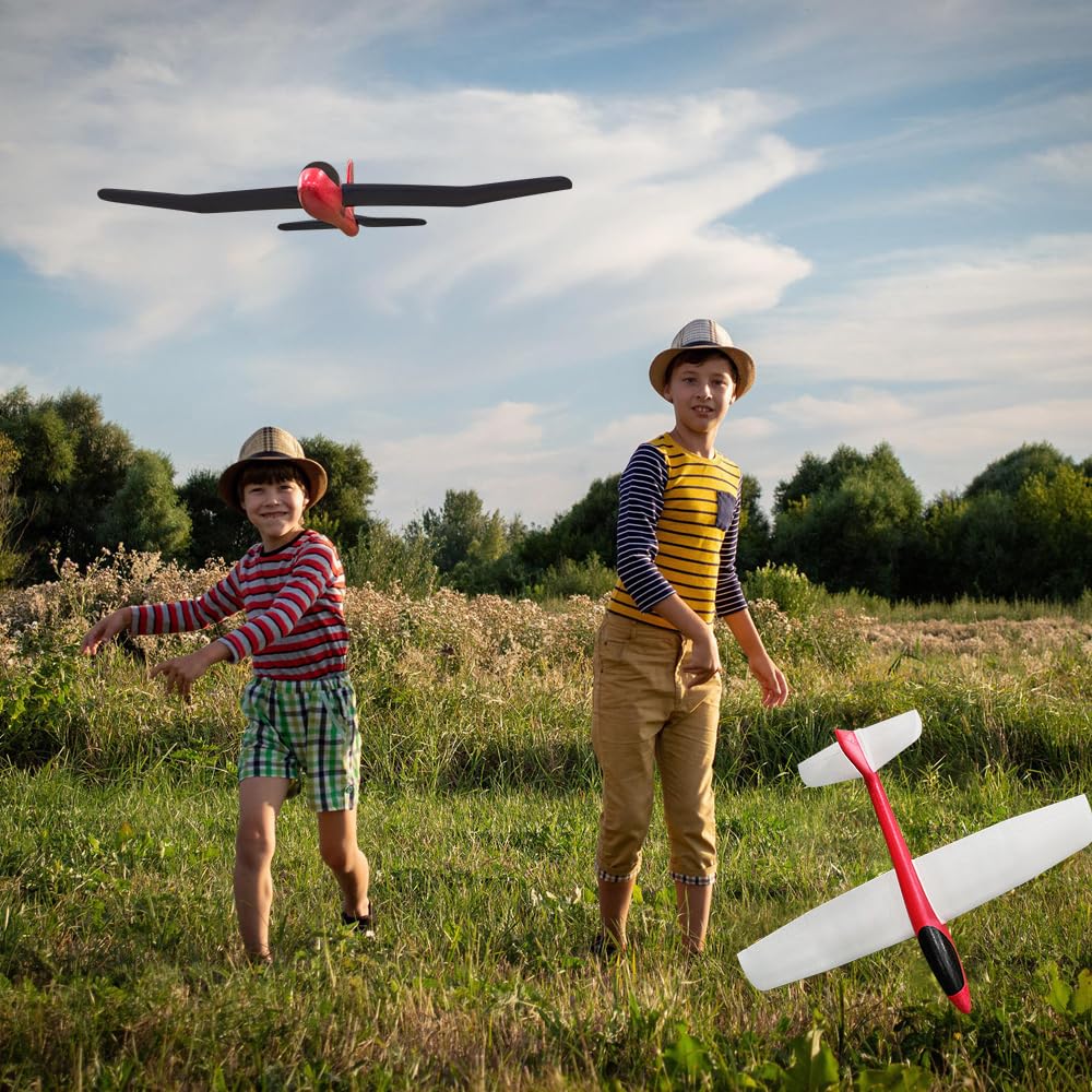 HAWK'S WORK 2 Pcs Foam Glider – 33.9 inch Large Outdoor Plane for STEM Play & RC Conversion